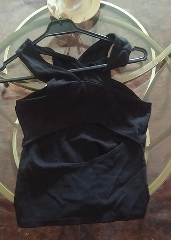 Siyah Drapeli V Yaka Kadın Atlet - Görsel 2