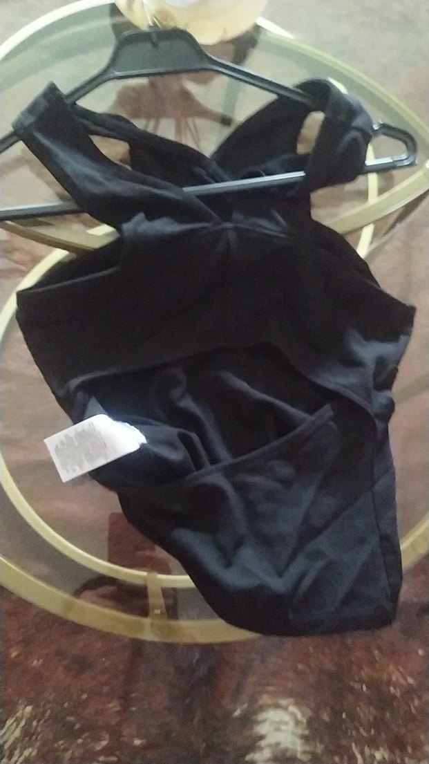 Siyah Drapeli V Yaka Kadın Atlet - Görsel 3