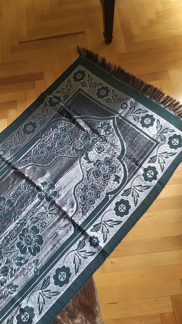 Koyu Yeşil Nakışlı Geleneksel seccade - Görsel 2