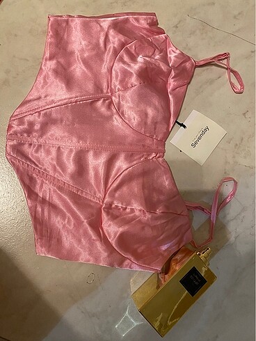 Zara Markasız saten pembe büstiyer