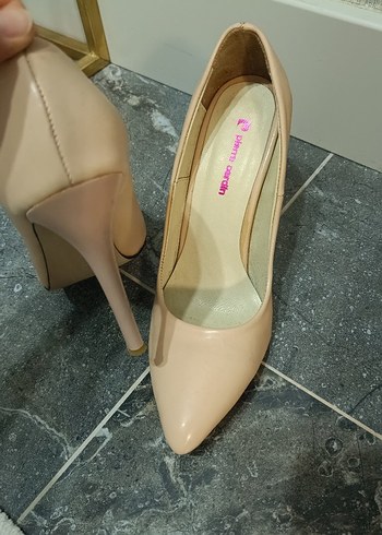 Bej Stiletto Topuklu Kadın Ayakkabı - Görsel 2