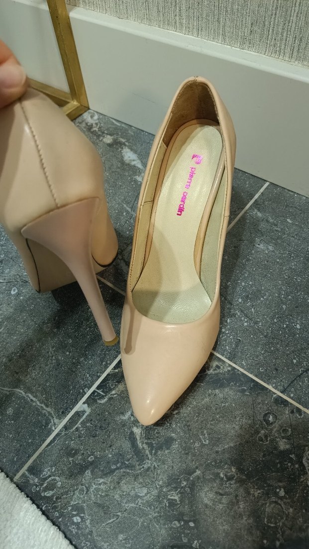 Bej Stiletto Topuklu Kadın Ayakkabı - Görsel 2