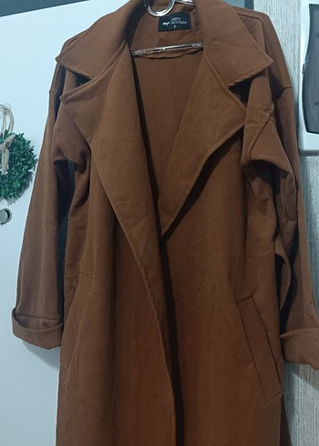 Kadın Kemerli Uzun Taba Kaşe Kaban - Görsel 5