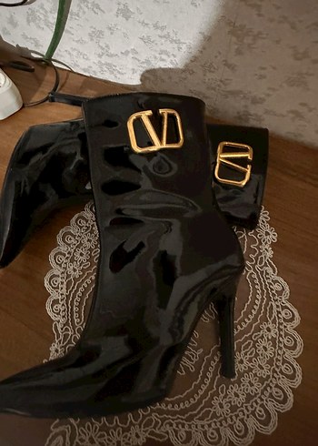Valentino Sik Siyah Stiletto Bot