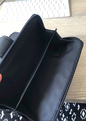 Deri Siyah Fermuarlı Kadın Cüzdanı - Görsel 3