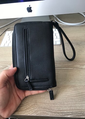 Deri Siyah Fermuarlı Kadın Cüzdanı - Görsel 2