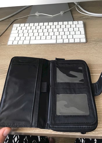 Deri Siyah Fermuarlı Kadın Cüzdanı - Görsel 5