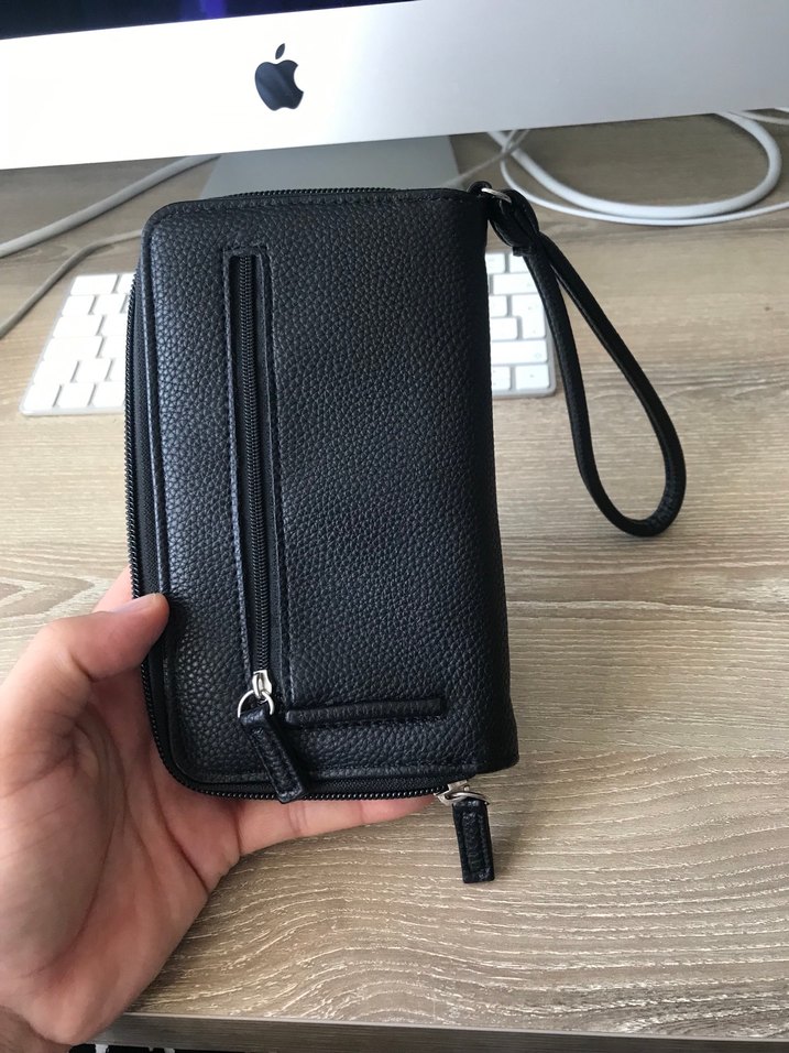 Deri Siyah Fermuarlı Kadın Cüzdanı - Görsel 2