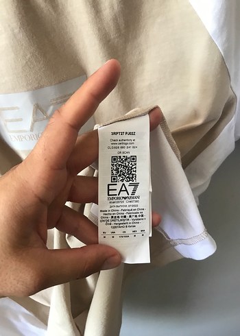 m Beden camel Renk Emporio Armani EA7 Pamuklu Erkek Tişört