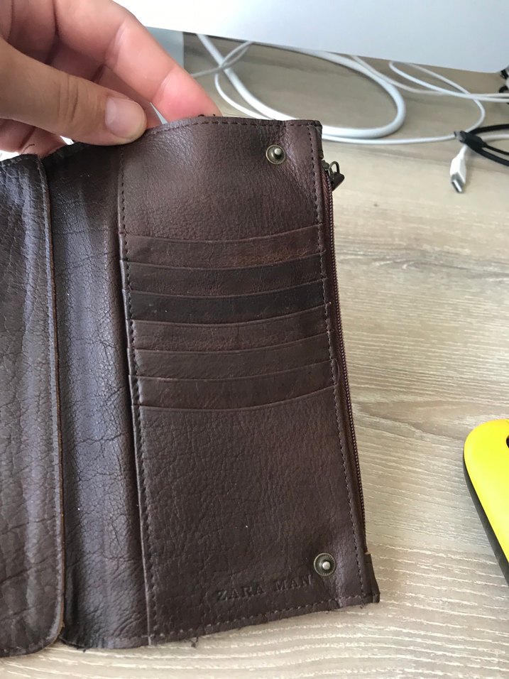 Zara Kahverengi Deri Erkek Cüzdanı - Görsel 2