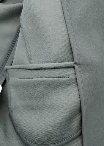 Kadın Siyah Düğmeli Midi Blazer Ceket - Görsel 5