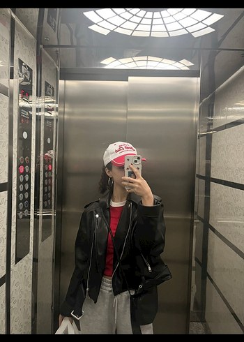 Kadın Siyah Deri ceket - Görsel 4