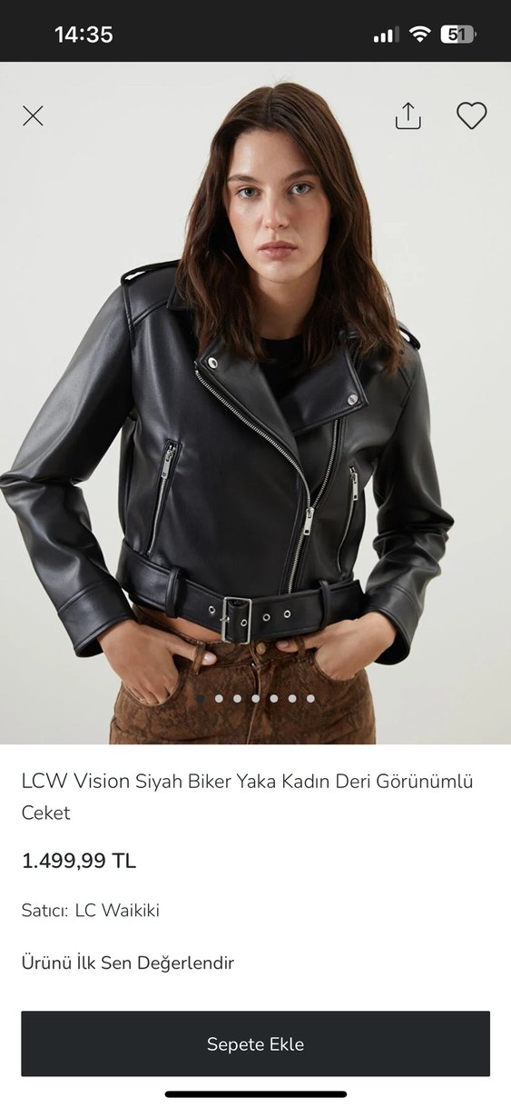 Kadın Siyah Deri ceket - Görsel 3