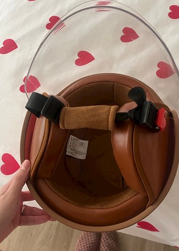 Pastel Pembe Retro Motosiklet Kaskı - Görsel 4