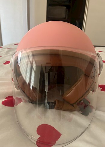 Pastel Pembe Retro Motosiklet Kaskı - Görsel 3