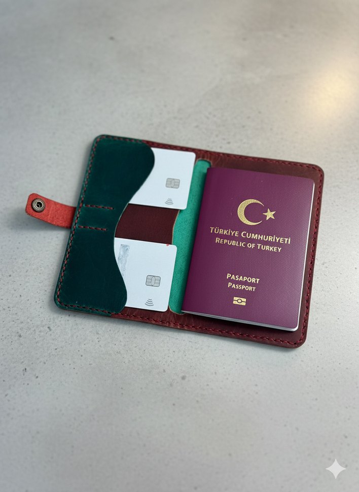 Yeşil Pasaport Cüzdanı - Görsel 3