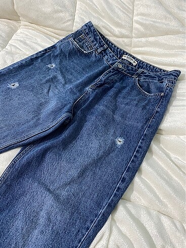 Mavi yüksek bel Mom jeans