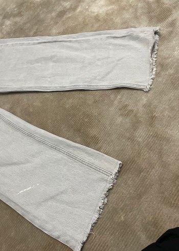 Gri Loose Fit Midi Kadın Denim Pantolon - Görsel 4