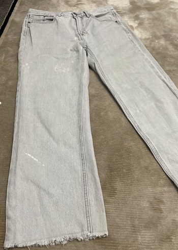 Gri Loose Fit Midi Kadın Denim Pantolon - Görsel 5