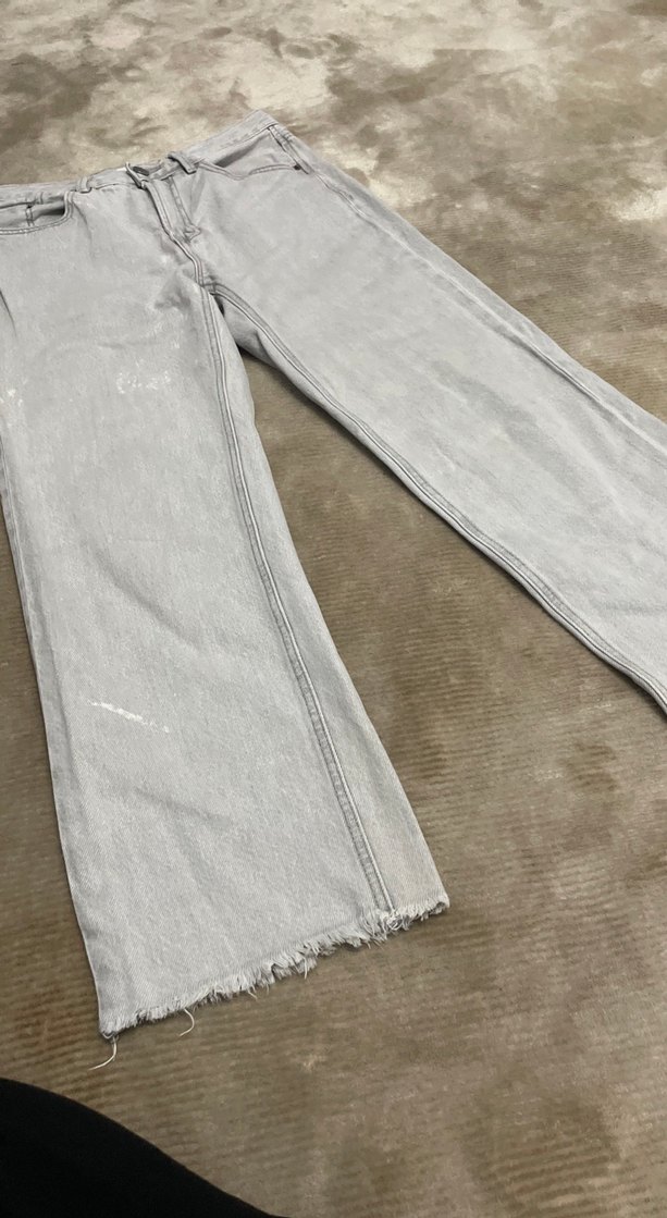 Gri Loose Fit Midi Kadın Denim Pantolon - Görsel 3