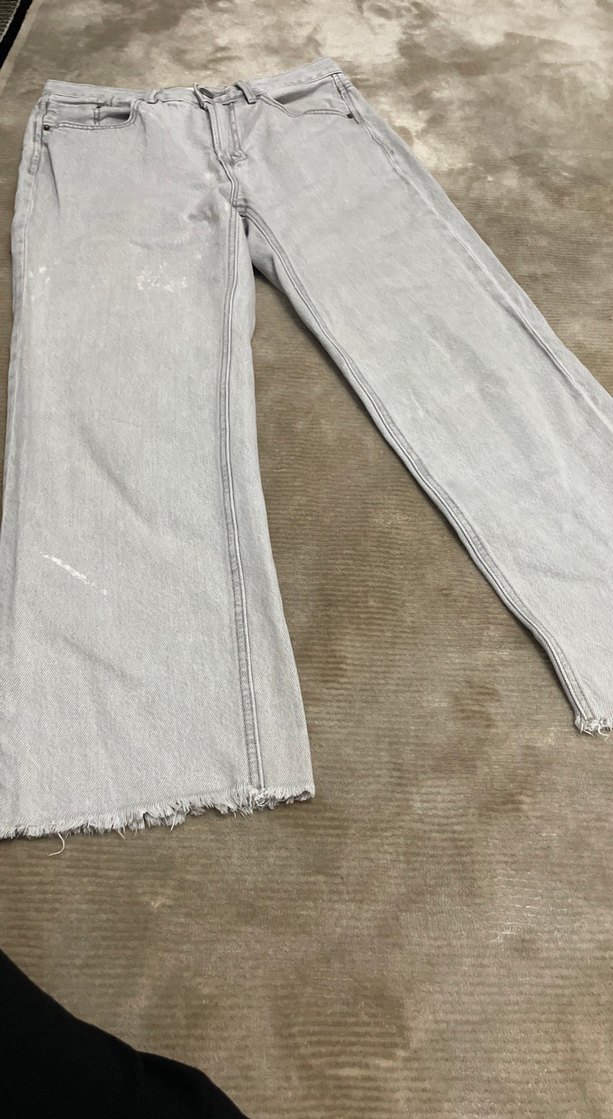 Gri Loose Fit Midi Kadın Denim Pantolon - Görsel 2