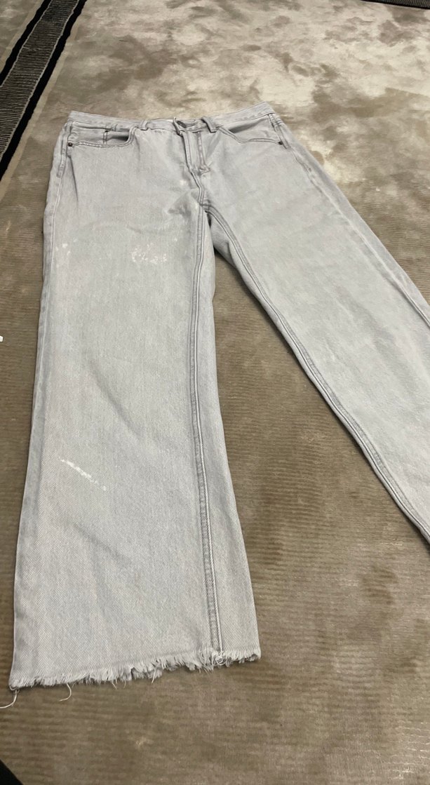 Gri Loose Fit Midi Kadın Denim Pantolon - Görsel 5