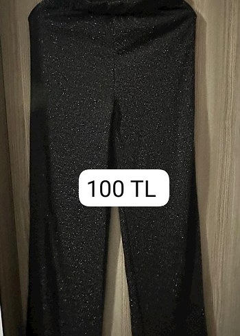 Simli Siyah Kadın Kumaş Pantolon