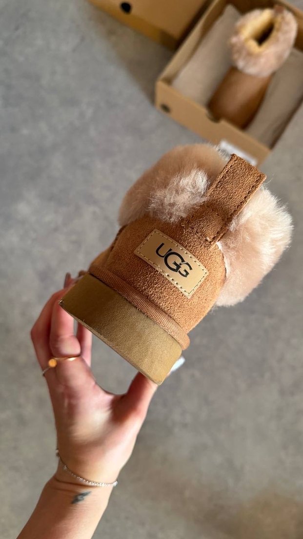 Ugg Bej Süet Platform Topuklu Kadın Botlar - Görsel 5