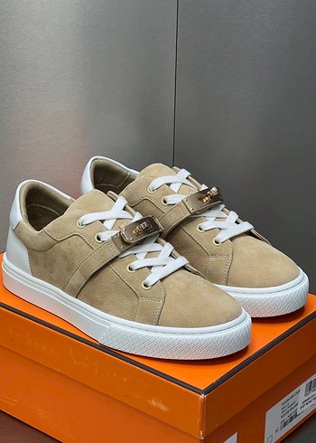 İTHAL Bej Süet Hermes Kadın Spor Ayakkabı - Görsel 4