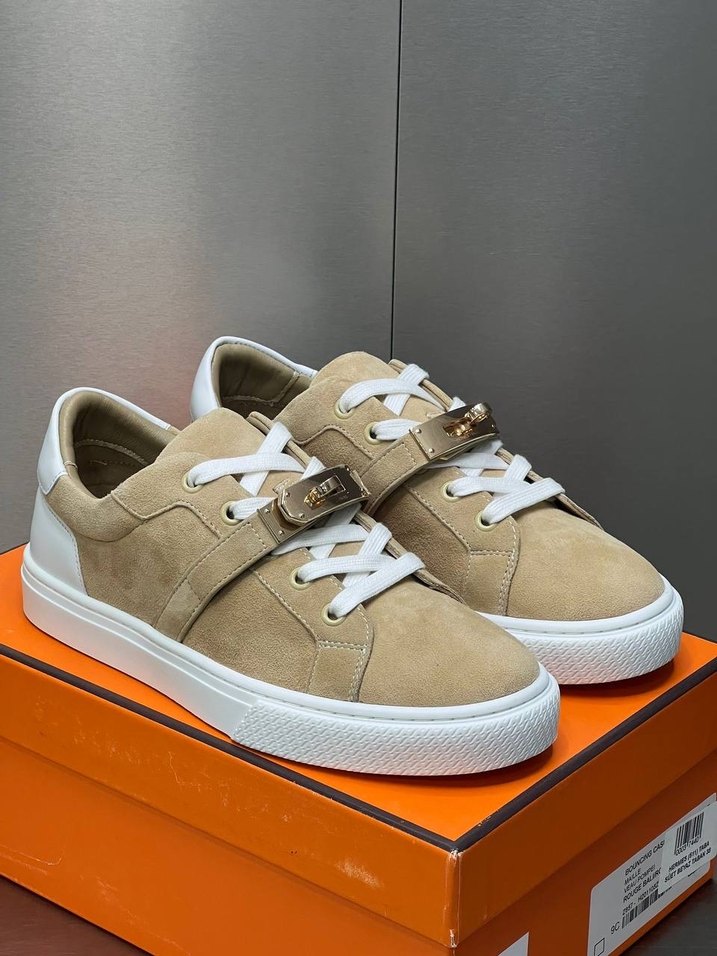 İTHAL Bej Süet Hermes Kadın Spor Ayakkabı - Görsel 4