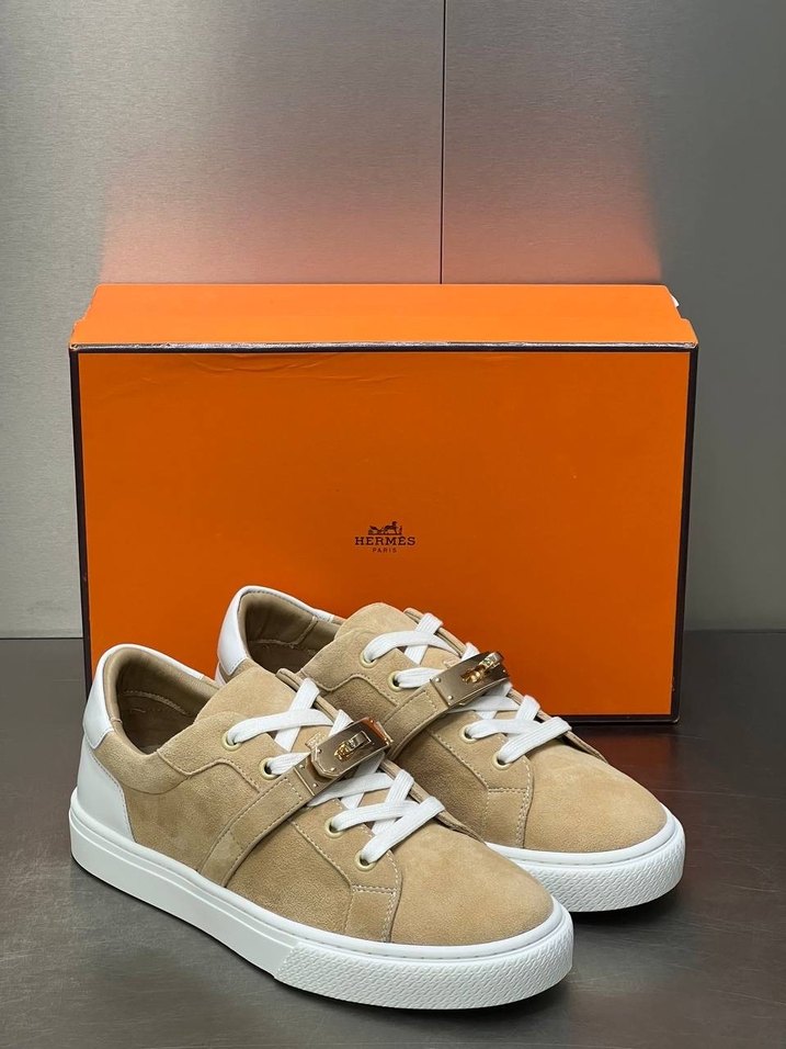 İTHAL Bej Süet Hermes Kadın Spor Ayakkabı - Görsel 3