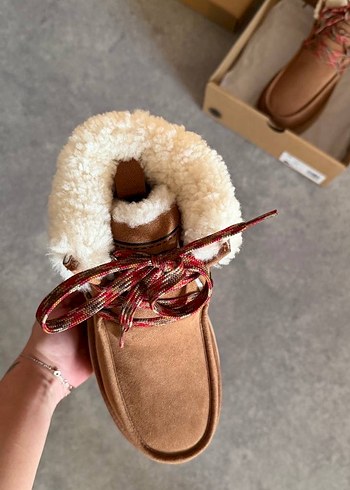 Ugg Kahverengi Kürklü Süet Dolgu Topuklu Bot - Görsel 3