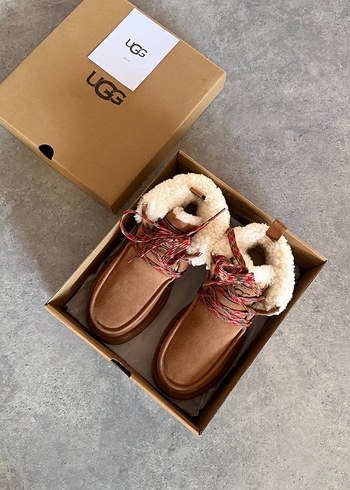 Ugg Kahverengi Kürklü Süet Dolgu Topuklu Bot - Görsel 4