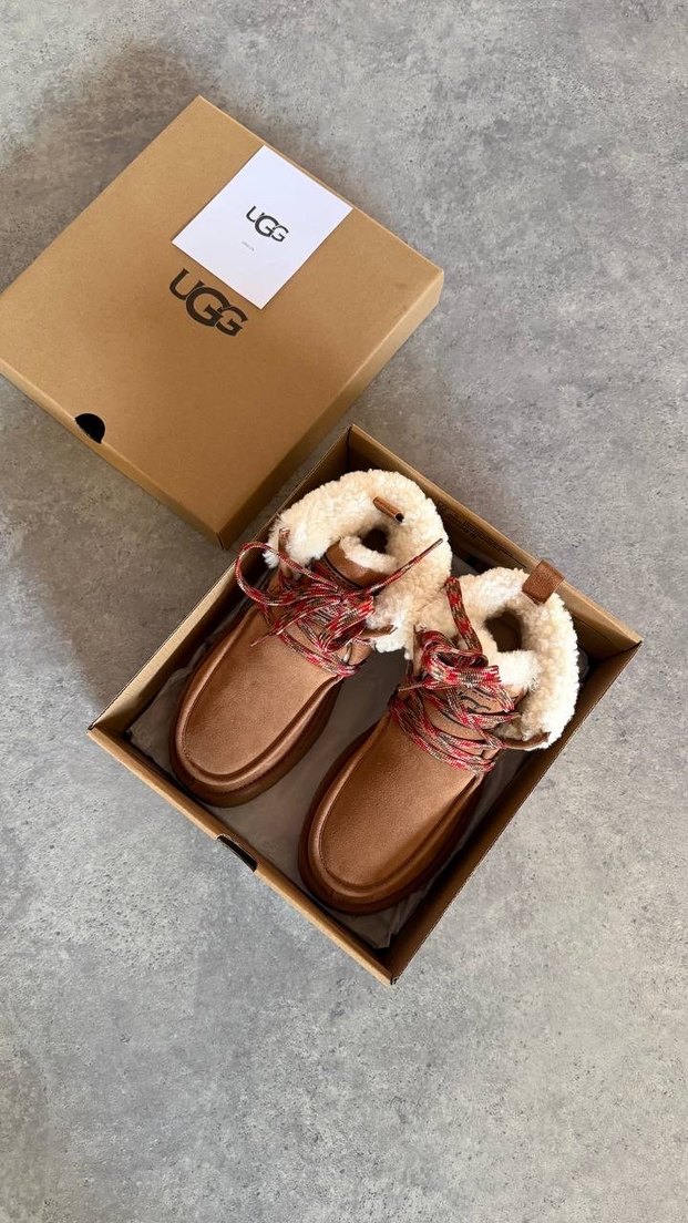 Ugg Kahverengi Kürklü Süet Dolgu Topuklu Bot - Görsel 4