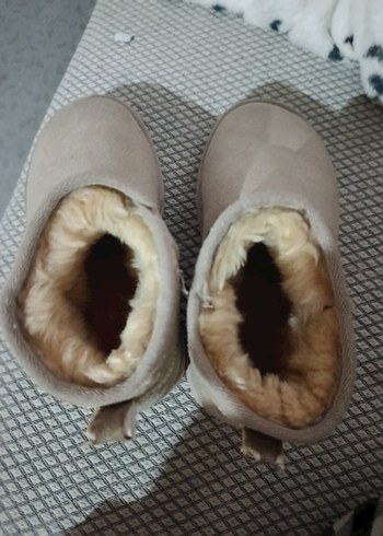 Bej Süet Kadın Kürklü  Bot - Görsel 4