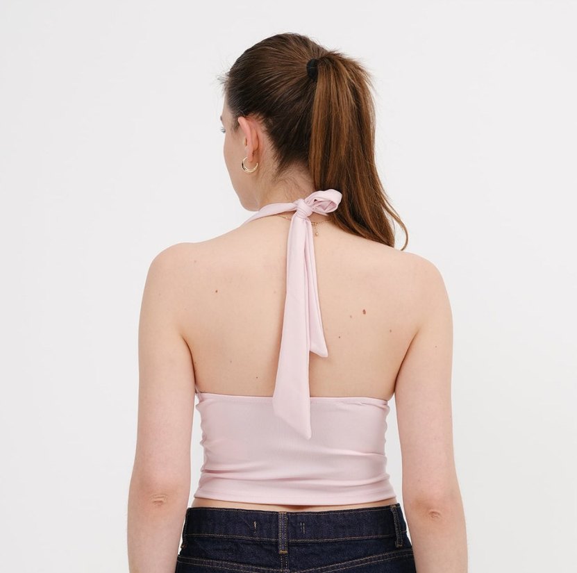 boyundan bağlamalı bluz - Görsel 2