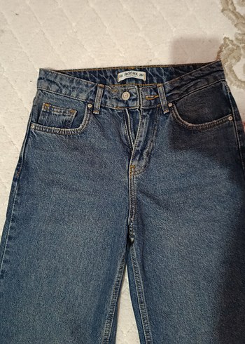 Kadın Mavi Bol Kesim Midi Kot Pantolon - Görsel 2