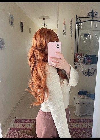 Turuncu Bakır Uzun Peruk - Görsel 3