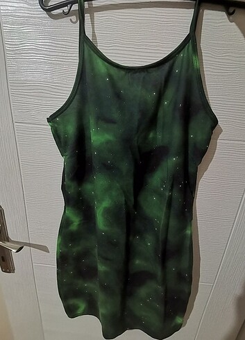 m Beden Yeşil Galaxy Elbise 
