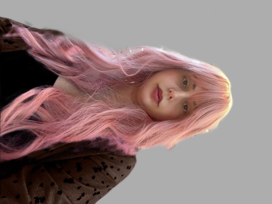 Pembe Kahküllü Uzun Peruk - Görsel 4