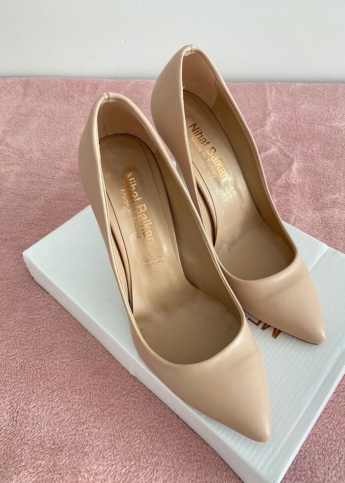 Topuk detaylı Deri stiletto - Görsel 4