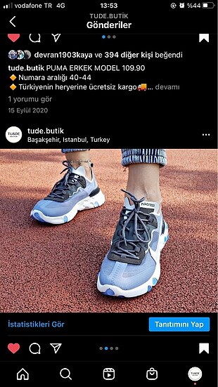 36 Beden mavi Renk Nike react bayan spor ayakkabı 35 ve 36