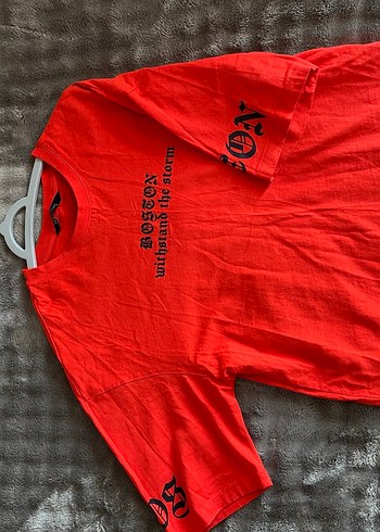 Turuncu unisex Tişört, Kısa Kollu, Gevşek Kesim