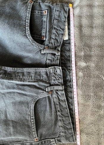 l/xl Beden gri Renk Gri Düğmeli Midi Denim Pantolon