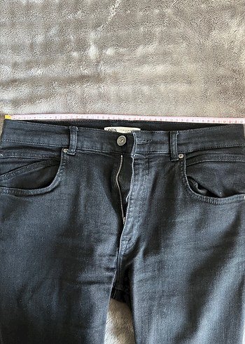 Zara Siyah Midi Boy Denim Pantolon