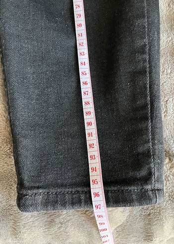 l Beden Siyah Midi Boy Denim Pantolon