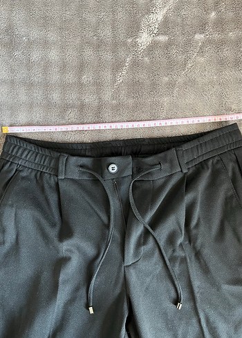 l/xl Beden Düğmeli Siyah Rahat Kesim Kumaş Pantolon