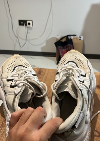 Beyaz Bağcıklı Kadın Spor Ayakkabı - Görsel 5