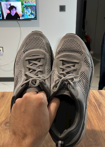 Gri Erkek Spor Ayakkabı skechers koşu - Görsel 4