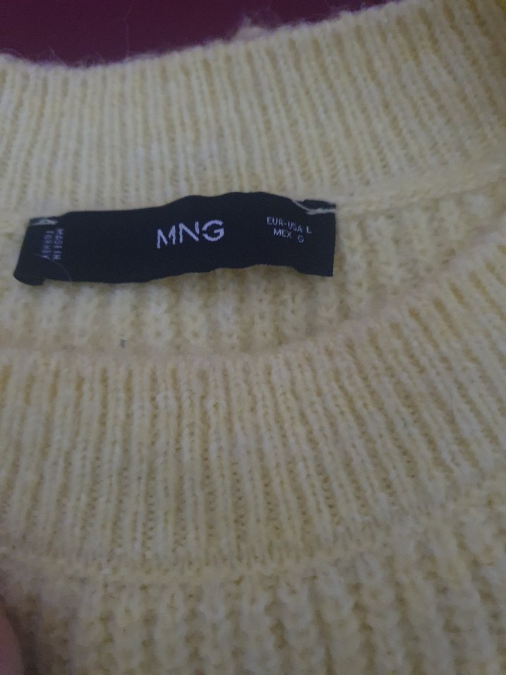 Kadın Sarı Triko Bisiklet Yaka Kazak - Görsel 3